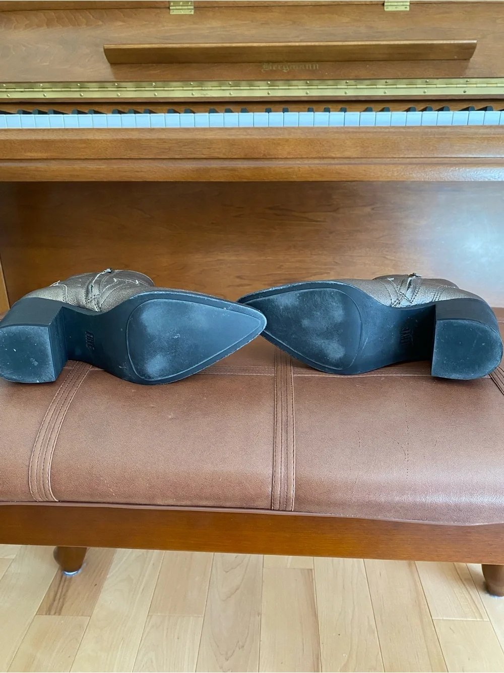 Frye Flynn Metallic Leather Ankle Booties